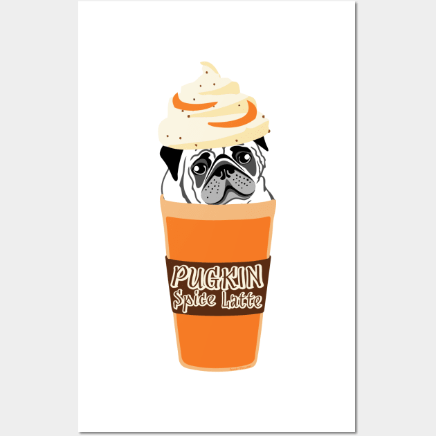 PUGKIN Spice Latte Wall Art by IconicTee